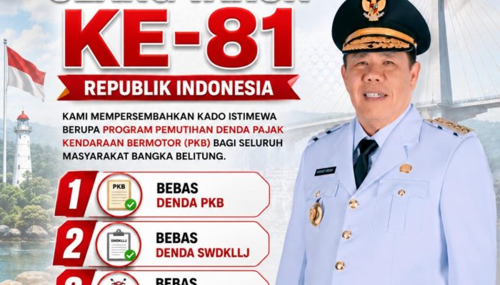 Kado HUT ke-81 RI, Gubernur Hidayat Arsani Bebaskan Denda Pajak Kendaraan Warga Babel