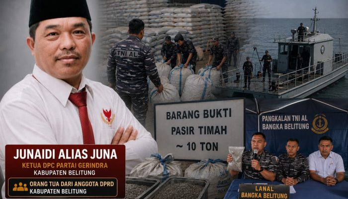 10 Ton Pasir Timah Disita dari Rumah Ketua DPC Gerindra Belitung, Lanal Babel Buru Aktor Intelektual