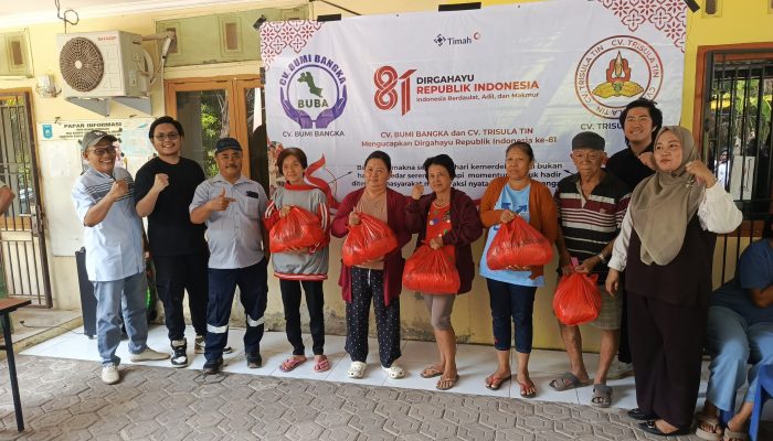 Semarak HUT RI ke-81, CV Buba dan Trisula Salurkan 1.500 Paket Sembako ke Warga