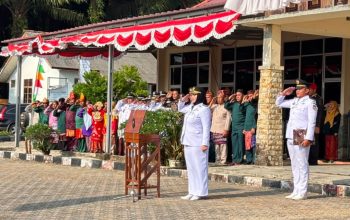Pimpin Upacara HUT ke-81 RI di Airgegas, Wabup Debby Ajak Warga Bergerak Maju Bangun Bangka Selatan