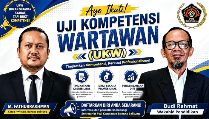 PWI Babel Buka UKW Oktober 2026, Ada 5 Kelas untuk Wartawan Muda hingga Utama