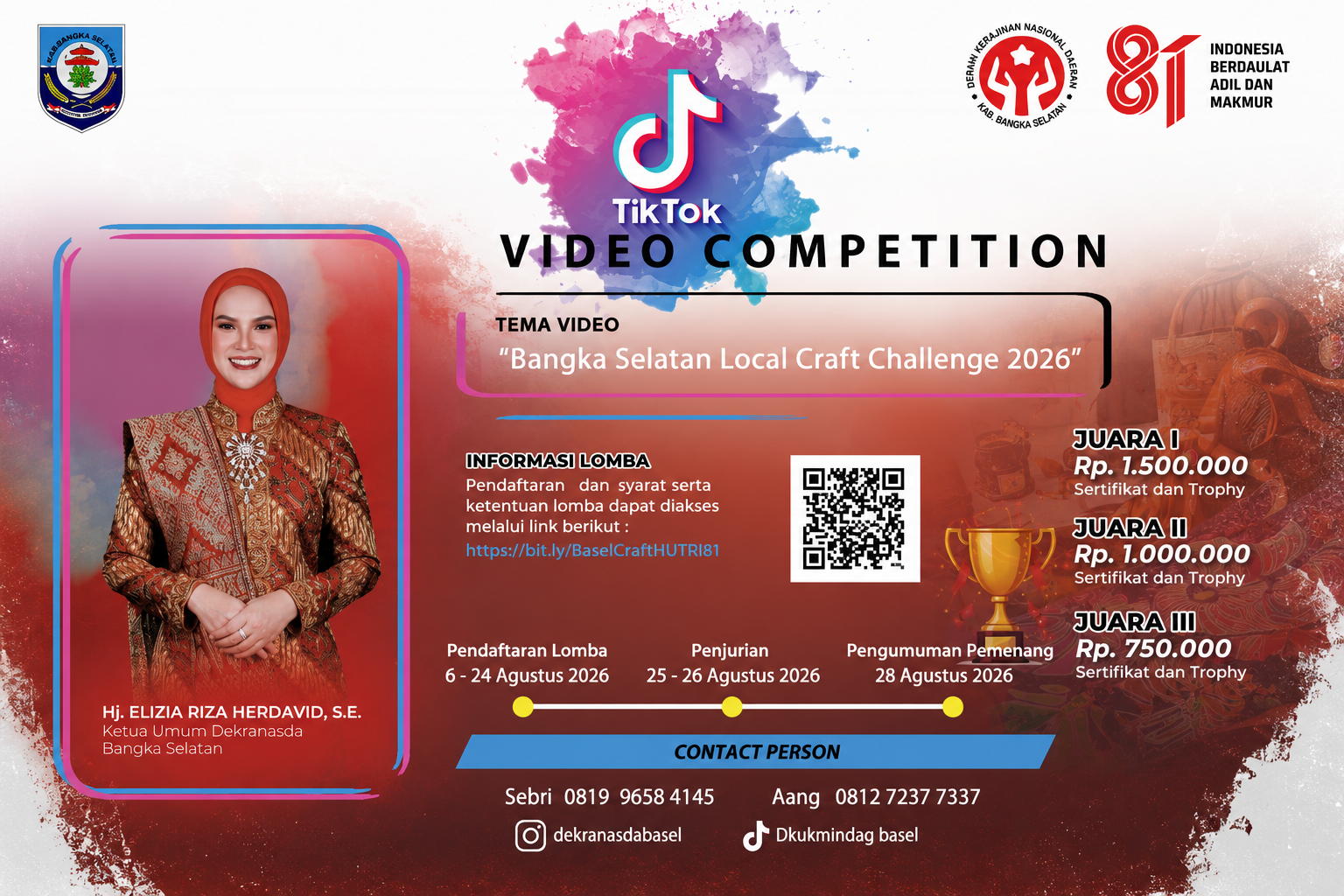 Berhadiah Jutaan Rupiah, Dekranasda Bangka Selatan Ajak Konten Kreator Promosikan Kriya Lokal Lewat TikTok
