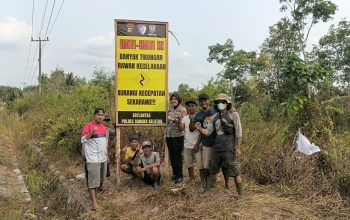Jalan Jeriji Rawan Kecelakaan, Satlantas Basel Gandeng Pemdes dan Warga Pasang 10 Spanduk Imbauan