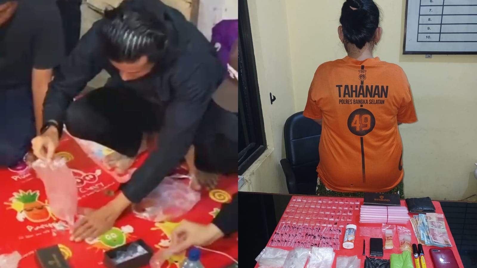 Gerebek Rumah IRT di Toboali, Satnarkoba Polres Basel Sita 62 Paket Sabu Diduga Siap Edar