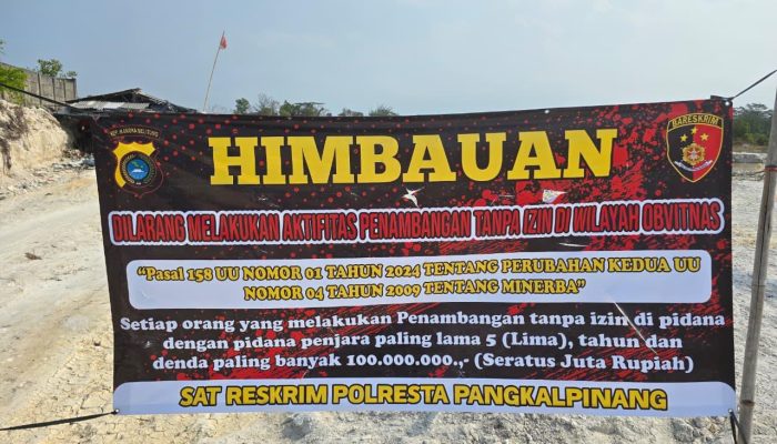 Polresta Pangkalpinang memperketat pengawasan tambang ilegal demi menjaga keamanan kawasan objek vital.