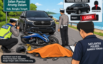 Satlantas Polres Bangka Tengah Selidiki Identitas Pengemudi dan Nopol Inova Zenix yang Tabrak Lari Warga Toboali