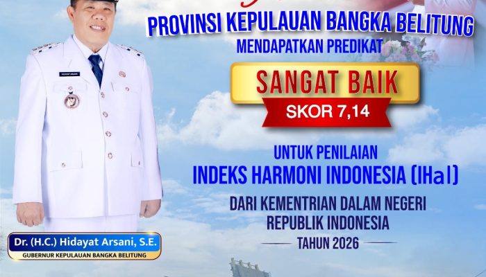 Indeks Harmoni Babel 2026 Raih Predikat Sangat Baik