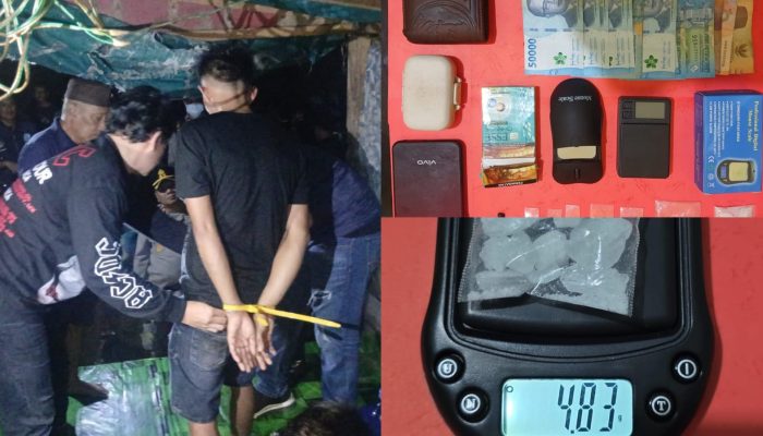 Polisi Gerebek Lokasi Diduga Sarang Narkoba di Sukadamai Toboali, YP dan Sabu 4,8 Gram Diamankan