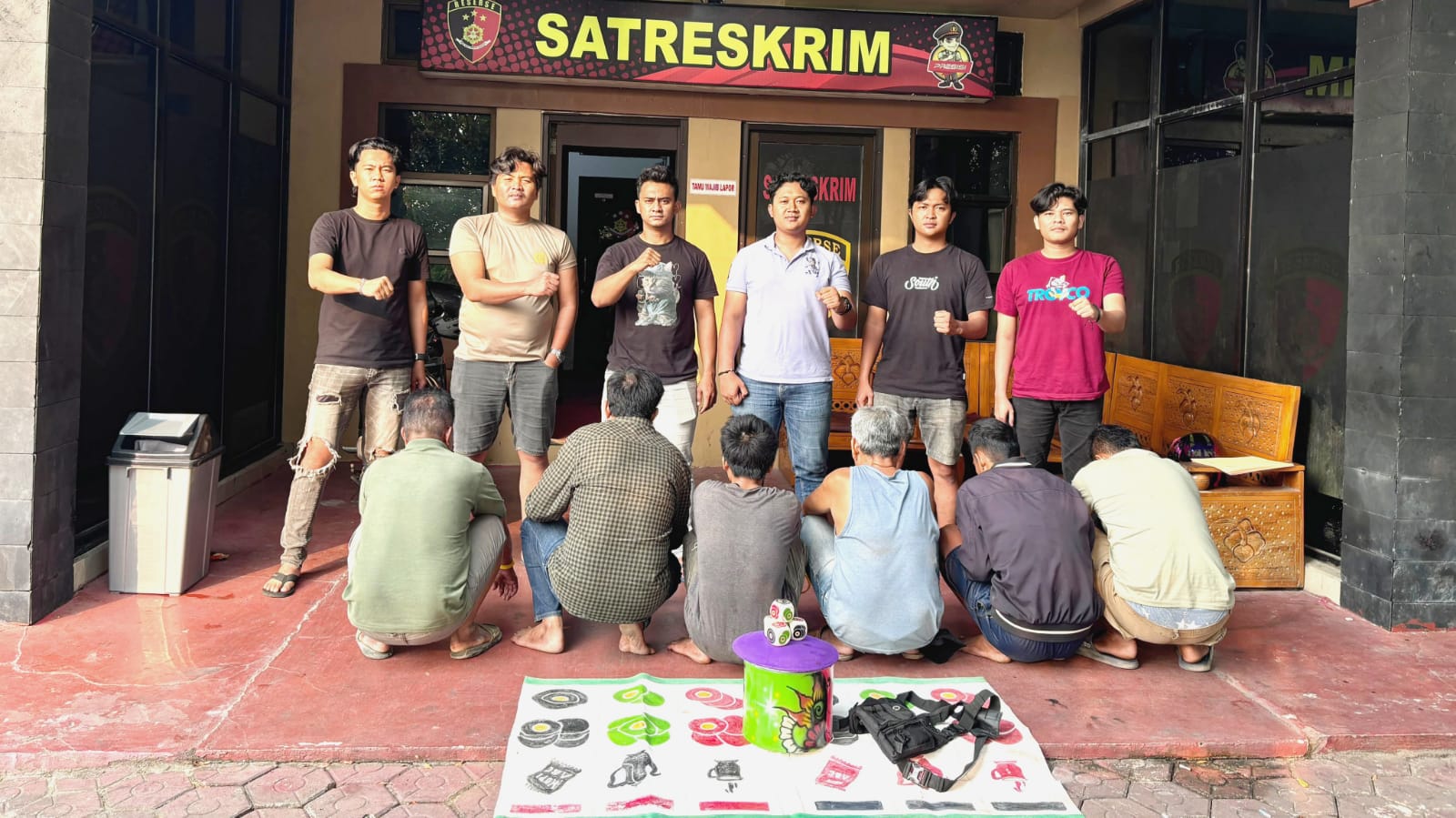 Digerebek saat Asyik Main Judi Kodok-kodok, 6 Warga Sukadamai Toboali Diamankan Polisi