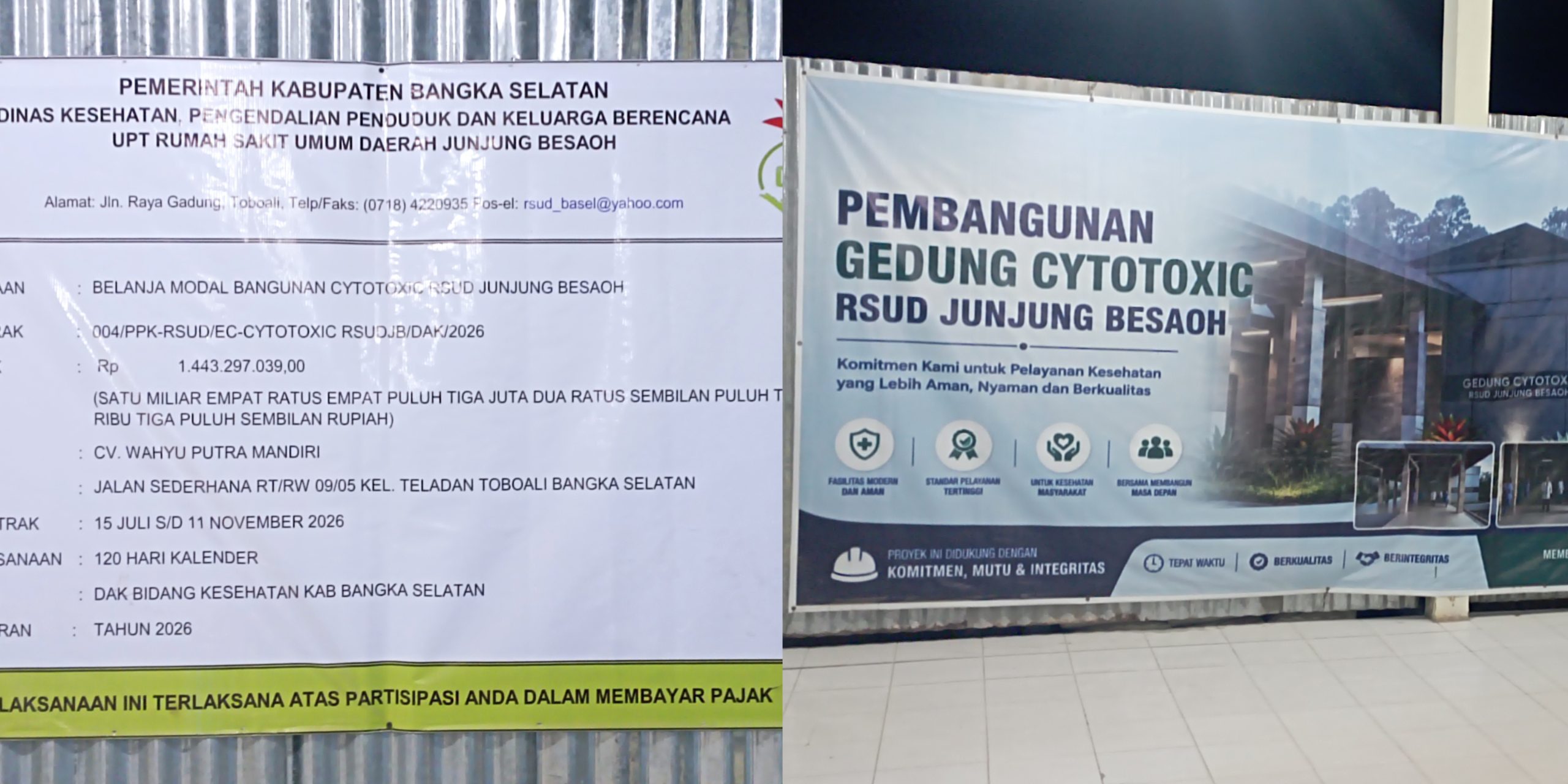Rp1,4 Miliar Dana DAK Digelontorkan untuk Bangun Gedung Cytotoxic RSUD Junjung Besaoh